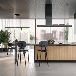 Argyrou Kitchens Clover Slattedtan Oak Black Thread